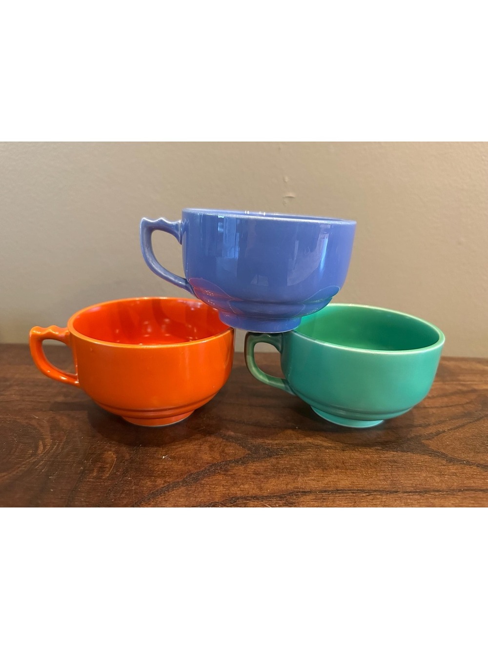 Vintage 1930s Art Deco Homer Laughlin Riviera Mugs Set of 3